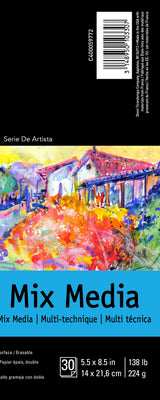 Canson Artist Series Mixed Media Paper, Wirebound Pad, 5.5x8.5 inches, 30 Sheets (138lb/224g) - Artist Paper for Adults and Students - Watercolor, Gouache, Graphite, Ink, Pencil, Marker Canson