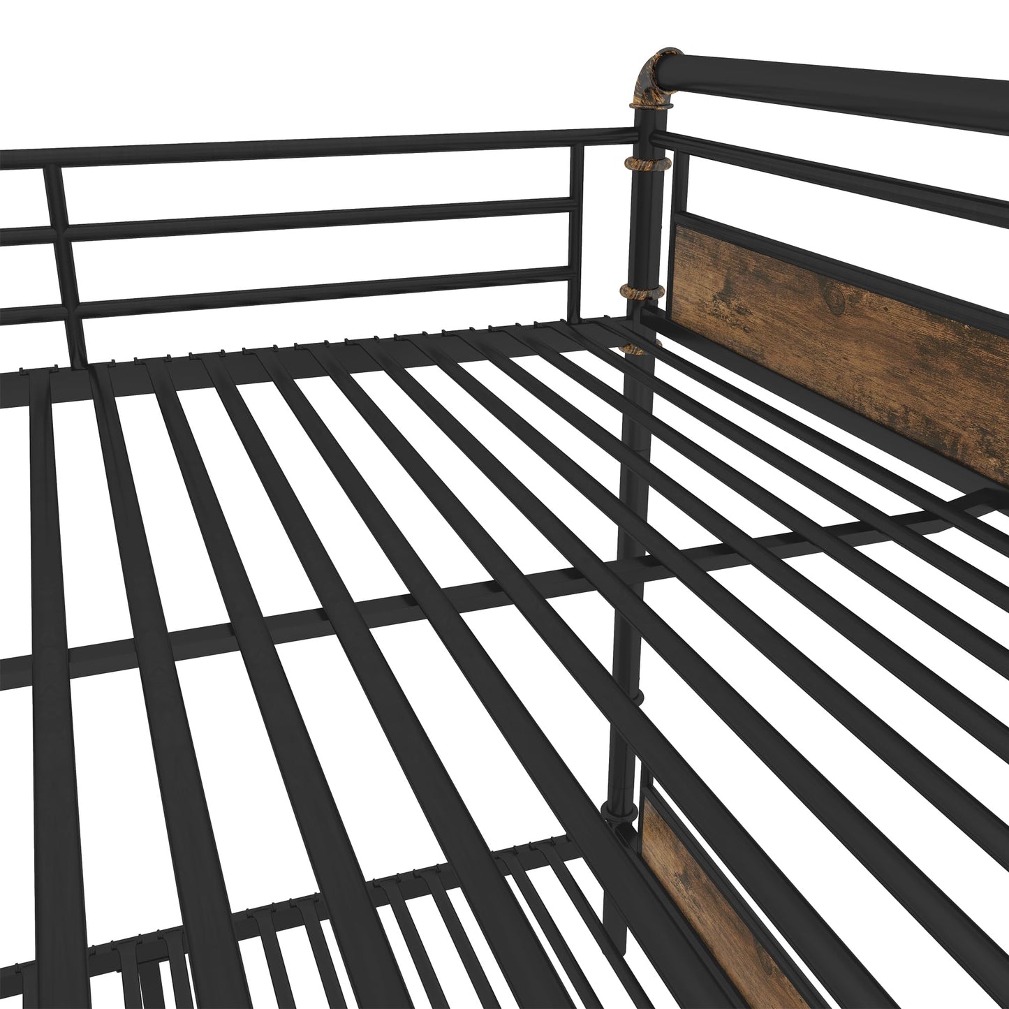 Queen Over Queen Bunk Bed, Heavy Duty Metal Queen Bed Frame,Industrial Detachable Bunkbeds with Safety Guard Rails and Full-Length Guardrails,Noise Free for School, Bedroom (Queen)