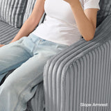 Belffin U Shaped Couch with Reversible Chaises Sectional Couches for Living Room Sectional Couch with Ottomans Corduroy (Light Grey, U Shaped) Belffin