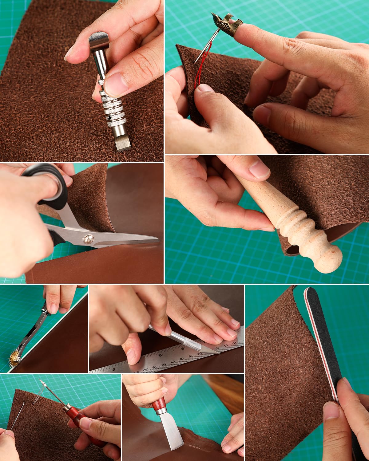 Nicpro 85PCS Leather Tooling Kit Leather Working Tools Kit with Custom Storage Bag, Adults Leather Making Craft Tools Beginner Kit for Stamping Sewing Carving Cutting Punching Leather Working Nicpro