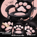 Pink Gaming Chair Cute with Cat Ears Paw Lumbar and Cushion,Ergonomic Computer Chair with Footrest,Reclining PC Game Chair for Girl Computer Chair 300lbs for Adult MEENICE