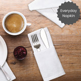 Cotton Clinic Cloth Dinner Napkins – Perfect Everyday Use Table Napkins – Soft Durable Washable – Ideal for Party Wedding Christmas Easter – Set of 12-17x17 inches White Napkins Cotton Clinic