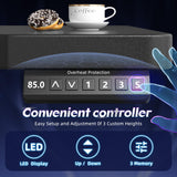 EnHomee Electric Gaming Standing Desk with LED Lights,48 x 24 Inch Height Adjustable Computer Desk with 3 Memory Preset,Gaming Sit Stand Desk with Storage Side Pocket and Cable Management,Black EnHomee