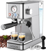KOIOS Espresso Machines, Upgraded 1200W Espresso Maker with Foaming Steam Wand, 20 Bar Semi-Automatic Steam Espresso Coffee Maker for home, Cappuccino & Latte Machine with 58oz Removable Water Tank KOIOS
