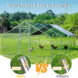 MODCART Large Metal Chicken Coop Chicken Run, Chicken Pen with Water-Resident and Anti-UV Cover, Duck Rabbit House Outdoor (9.8’ W x 6.6’ L x 6.4’ H) MODCART
