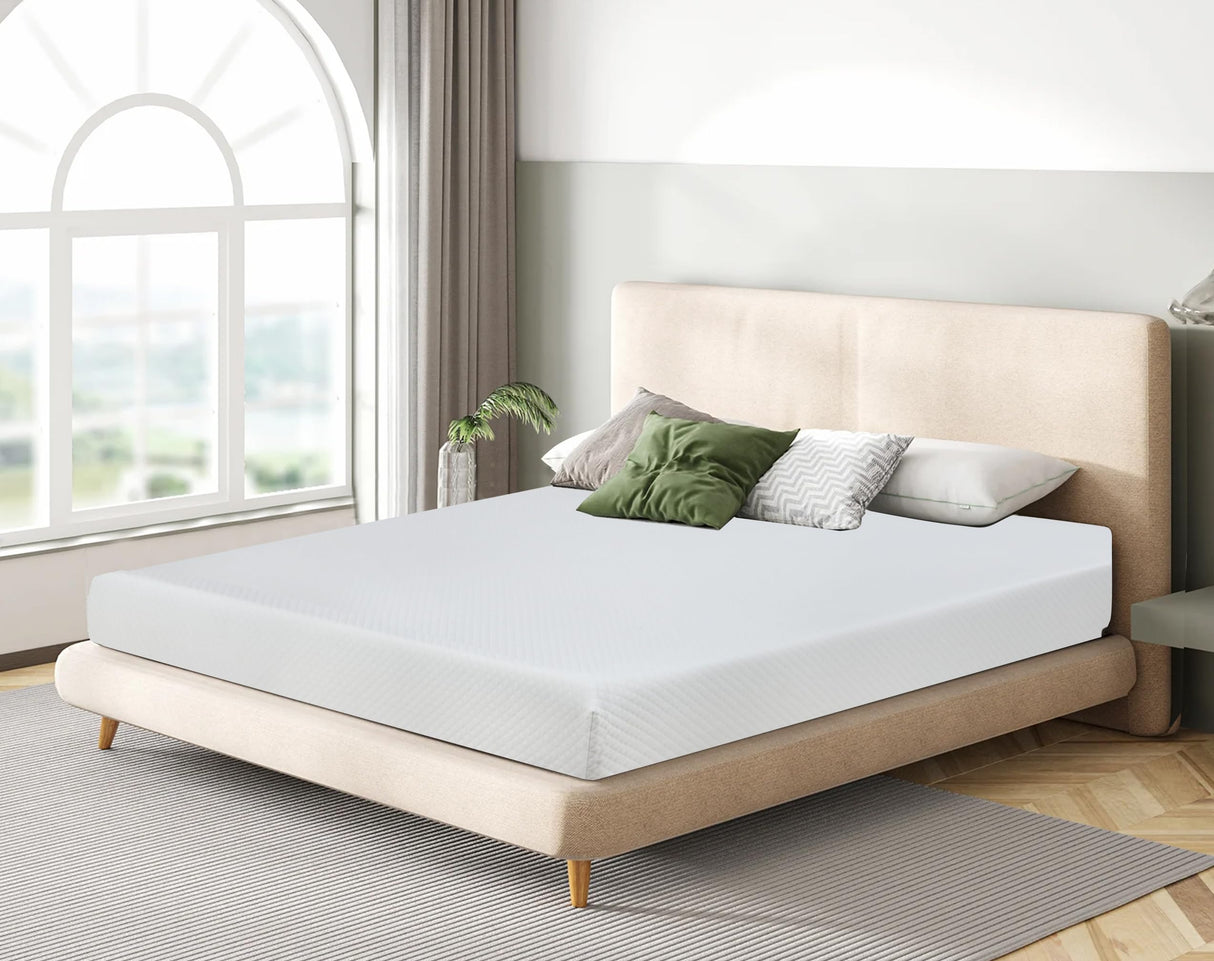 6 inch California King Size Mattress with Cover, Cooling Gel Memory Foam King Mattress for a Cool Sleep & Pressure Relief, Medium Firm Mattress Pad Mattresses, Bed in a Box, CertiPUR-US Certified Capacmkseh