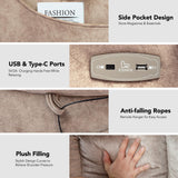 EONIX Large Lay Flat Power Lift Recliner Chair for Elderly with Heat and Massage, 400lbs Dual Motor Electirc Lift Chair with Extended Footrest, SLRY007062, Beige EONIX