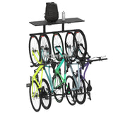 Mount-It! WheelsUp Bike Storage Rack with Shelf | Wall Mounted Garage Organizer Holds 5 Bikes | Adjustable Padded Hooks, Max Capacity 385 lbs | Space-Saving Solution Mount-It!