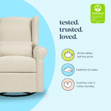 DaVinci Hayden Recliner and Swivel Glider in Natural Oat, Greenguard Gold & CertiPUR-US Certified DaVinci