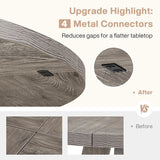 Tribesigns 47-Inch Round Conference Table for 4-6 People, Wooden Meeting Room Table with Thicken Tabletop and Wood Base (Grey) Tribesigns