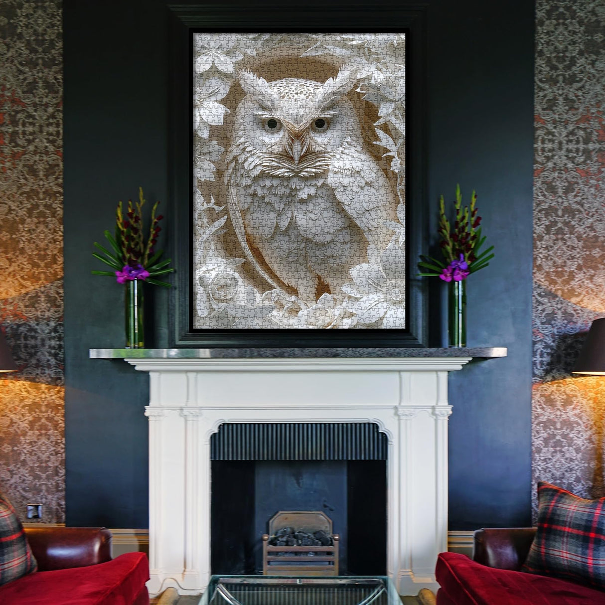 White Owl Puzzles 1000 Pieces for Adults, 3D Bird Paper Cut Art Jigsaw Puzzle Jungle Animal, Challenging Puzzles Hard Puzzle for Family Decorations BBOLDIN