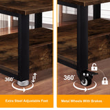 Printer Stand, 23.6''x23.6'' Large Printer Table with Power Outlet for Home Office Organization, Under Desk 3d Printer Stand With Wheels, Heavy Duty Rolling Printer Cart Shelf Stand for Desktop-2 Tier Obihivlo