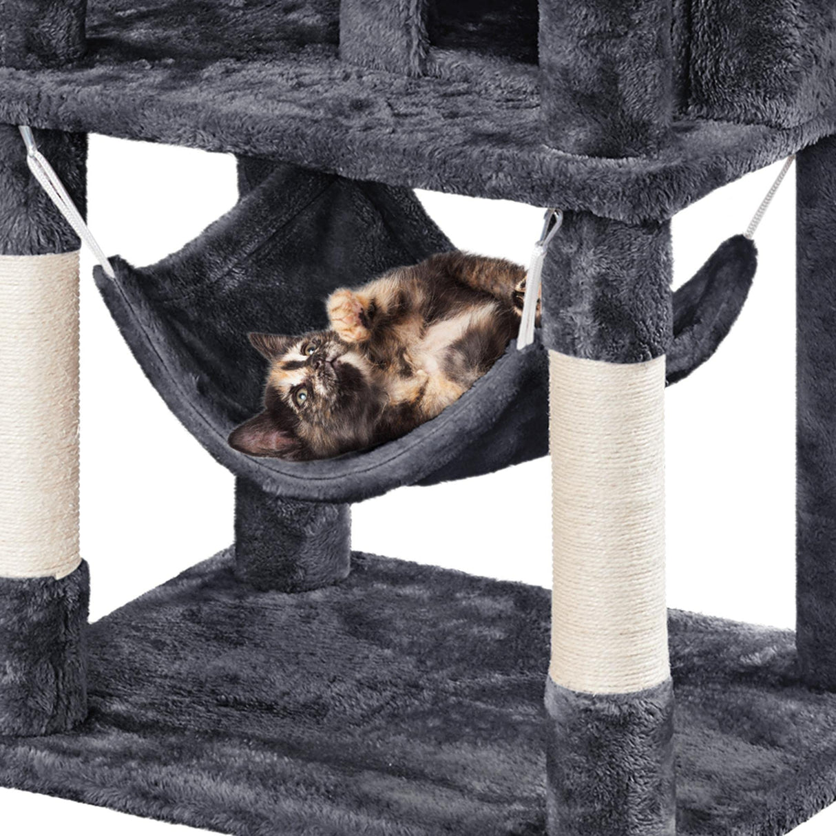 Yaheetech Cat Tree, 67in Cat Tower for Indoor Cats, Multi-Level Cat Condos with 3 Removable Cat Teaser Sticks, Activity Center Furniture Climbing Tower w/Scratching Posts, Hammock, Basket Yaheetech