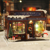 fifijoy Christmas Miniature Dollhouse Kit, DIY Dollhouse Miniature House Kit for Adults, Tiny House Kits Mini Model Building Sets with Music (Christmas Wonderland) fifijoy