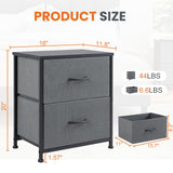 Sweetcrispy Nightstand Set of 2 with 2 Storage Drawers, 20" Height Small Bed Side Furniture End Table, Wooden Top Fabric Cabinet Kids Mini Dresser for Bedroom, Closet, Entryway, College Dorm Sweetcrispy