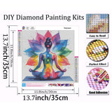 Diamond Art Painting Kits for Adults, Lotus Chakra Full Drill Diamond Dots Paintings for Beginners, Round 5D Paint with Diamonds Pictures Gem Art Painting Kits DIY Crafts Kits 12x16 Baipisan