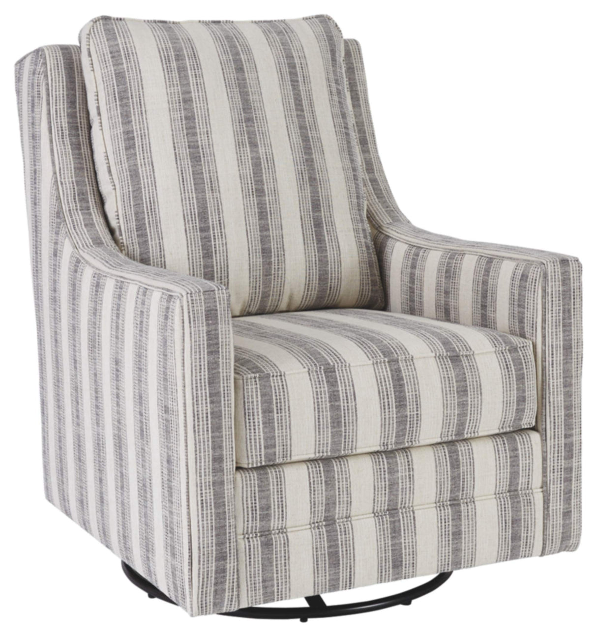 Signature Design by Ashley Kambria Striped Upholstered Swivel Accent Glider Chair, Ivory & Black Signature Design by Ashley