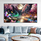 igoodom Large Diamond Painting, Landscape Large Diamond Art Kits for Adults, Full Drill Round Big Diamond Painting, DIY Gem Art and Crafts for Home Wall Decor Gift 27.5 X 15.7inch igoodom