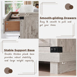 Farmhouse 7 Drawer Dresser for Bedroom - Wood Large Dressers & Chests of Drawers for Closet, 54 Inch Wide Dresser TV Stand with Storage for Bedroom, Living Room, Antique Brush White RedLemon