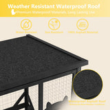 ROOMTEC Catio Outdoor Enclosure With Roof - 71" Height Wooden House, Large Cage With 3 Jumping Platforms and 1 Napping House for Cat Activity (Black) ROOMTEC