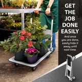 Upgraded Foldable Push Cart Dolly | 330 lbs. Capacity Moving Platform Hand Truck | Heavy Duty Space Saving Collapsible | Swivel Push Handle Flat Bed Wagon - White Lifetime Appliance Parts