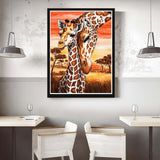 VAIIEYO Diamond Art Kits for Adults Giraffe, Diamond Painting Animal, Paint by Numbers Oil Painting Full Drill Round Rhinestone Craft Canvas for Home Wall Decor Gift 12x16 inch VAIIEYO