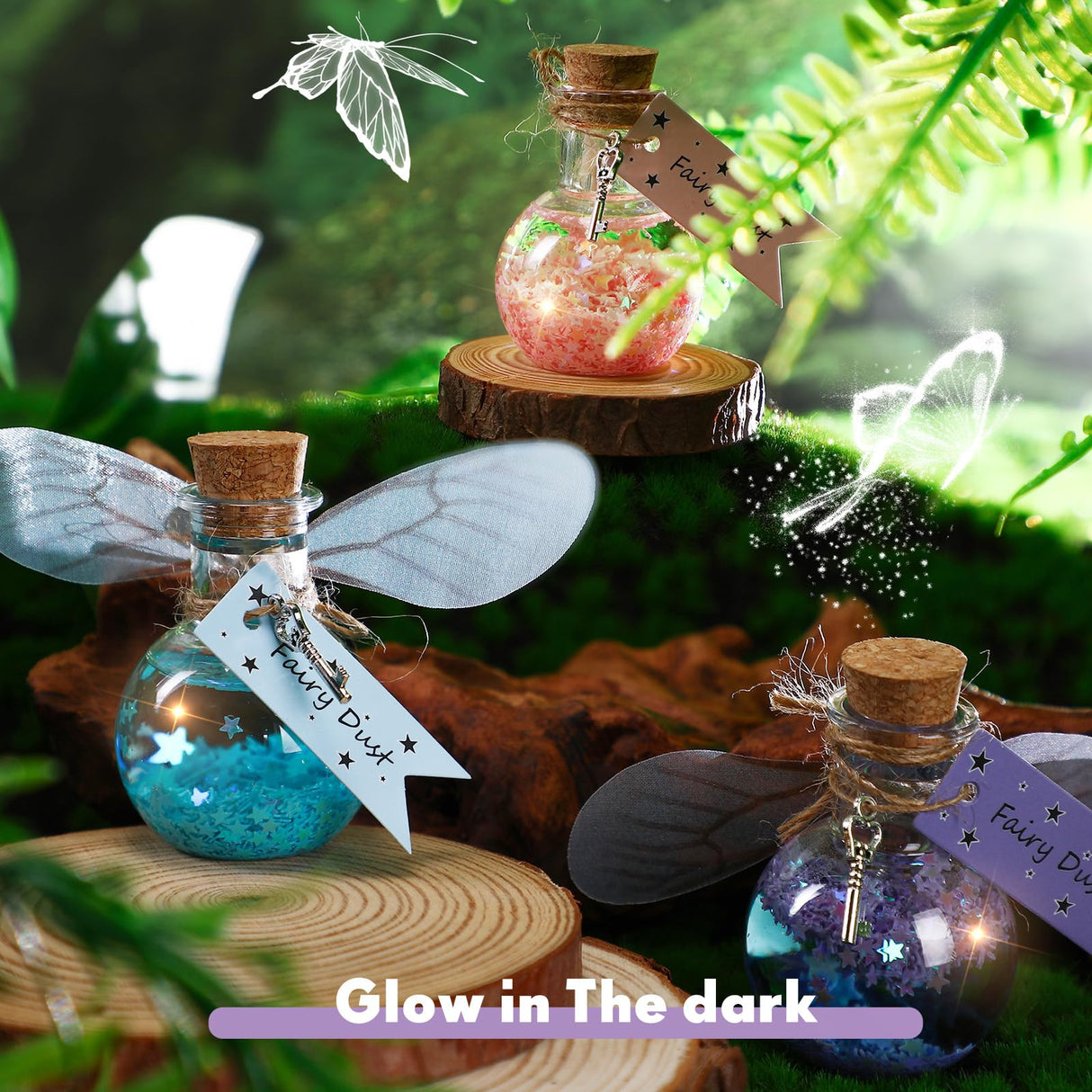 Jinei 262 Pieces Mystery Potion Craft Kit with 36 Magic Witch Potion Bottles Fairy Wing DIY Magic Fairy Bottle Set for Christmas Decorations Birthday Creative Gift Filling Supplies Jinei