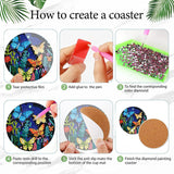EWJRNSF 8 PCS Small Diamond Painting Coasters Kit, Fall Art Coasters for Adults Beginners, Arts and Crafts Supplies Item Sets Not with Holder Butterfly EWJRNSF