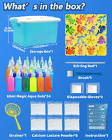 FADAWU 24 Colors Magic Water Elf Toy Kit - Aqua Fairy Water Gel Kits with 16 Molds, DIY Squishy Maker Set for Kids, Water Pets Squishies Toys, Party Favors Arts & Crafts Gift for Boys & Girls FADAWU
