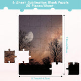 6 Sets Sublimation Blanks Puzzles White Jigsaw Puzzle Blank Puzzles DIY Blank Puzzle for Sublimation Transfer Thermal Transfer Heat Press Printing Crafts (A5-20 Style) Skylety