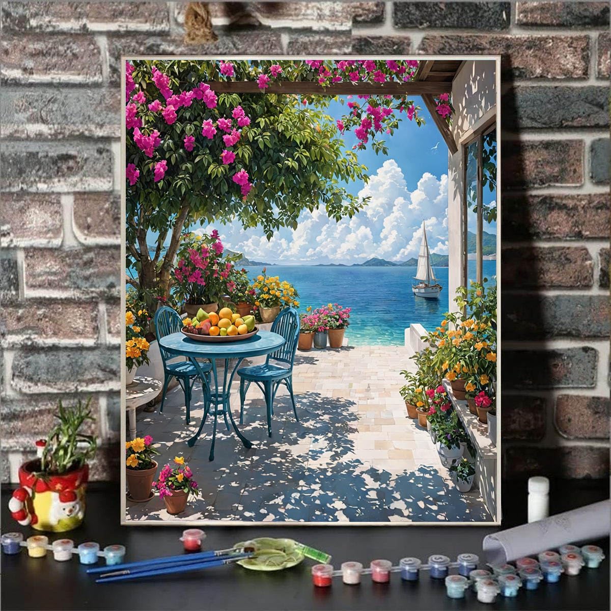 Lovepefe Summer Coast Paint by Numbers Kit for Adults Beginners Seaside Painting by Number Kits on Canvas Landscape DIY Oil Painting Art Gifts Home Wall Decor 16x20 Inch Lovepefe