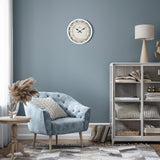 Lafocuse 12 Inch Silent White Wall Clocks Battery Operated, Farmhouse Wall Clock for Kitchen Living Room, Rustic Home Décor Lafocuse