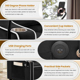 KINFFICT Sleeper Sofa Couch Bed with Phone Holder, Modern 3-in-1 Convertible Velvet Pull Out Loveseat Futon Sofa with USB & Type C Port & Cup Holder for Living Room Bedroom Office KINFFICT