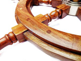 Nagina International Natural Wood Premium Pirate's Boat Ship Wheel (16 Inches) Nagina International