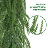 Alupssuc 9ft Artificial Christmas Garland, Real Touch Norfolk Pine Garland- Winter Pine Garland, Greenery Christmas Garland for Mantle, Table, Fireplace, Indoor, Outdoor Christmas Decorations Alupssuc