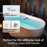 WOODBRIDGE 59" Acrylic Freestanding Bathtub Contemporary Soaking White Tub with Chrome Overflow and Drain,B0064-C WOODBRIDGE