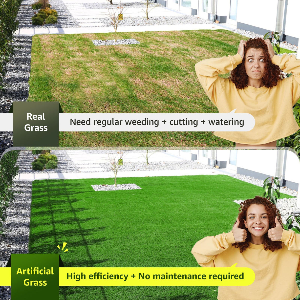 Artificial Grass Rug Outdoor Indoor 3ft x 5ft, Fake Grass Carpet Green Synthetic Grass Realistic Turf Rug with Drainage Holes for Garden Lawn Landscape Balcony Home Decoration PICK FOR LIFE