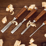 IMOTECHOM 4-Pieces Woodworking Wood Chisel Set with Canvas Bag, Razor Sharp CR-V 60 Steel Blades IMOTECHOM