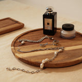 PINXIURY 13.8 Inch Acacia Wood Decorative Serving Tray for Home, Table & Gifts PINXIURY