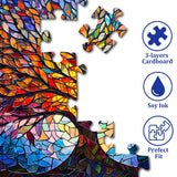 PICKFORU Stained Glass Puzzle Tree of Life Puzzles for Adults 1000 Pieces, Impossible Hard Difficult Challenging Puzzles for Adults, Colorful Mosaic Tree of Life Jigsaw Puzzle 1000 Pieces PICKFORU