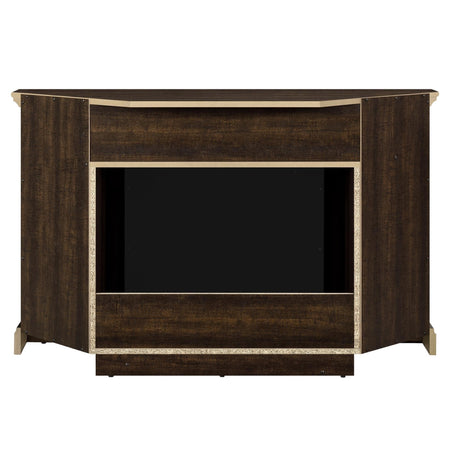 Ameriwood Home Overland Fireplace TV Stand for TVs up to 50 Inch, Replaceable Electric Fireplace Insert Heater, Remote Control, Timer, Realistic Log and Flame Effect, Espresso Ameriwood Home