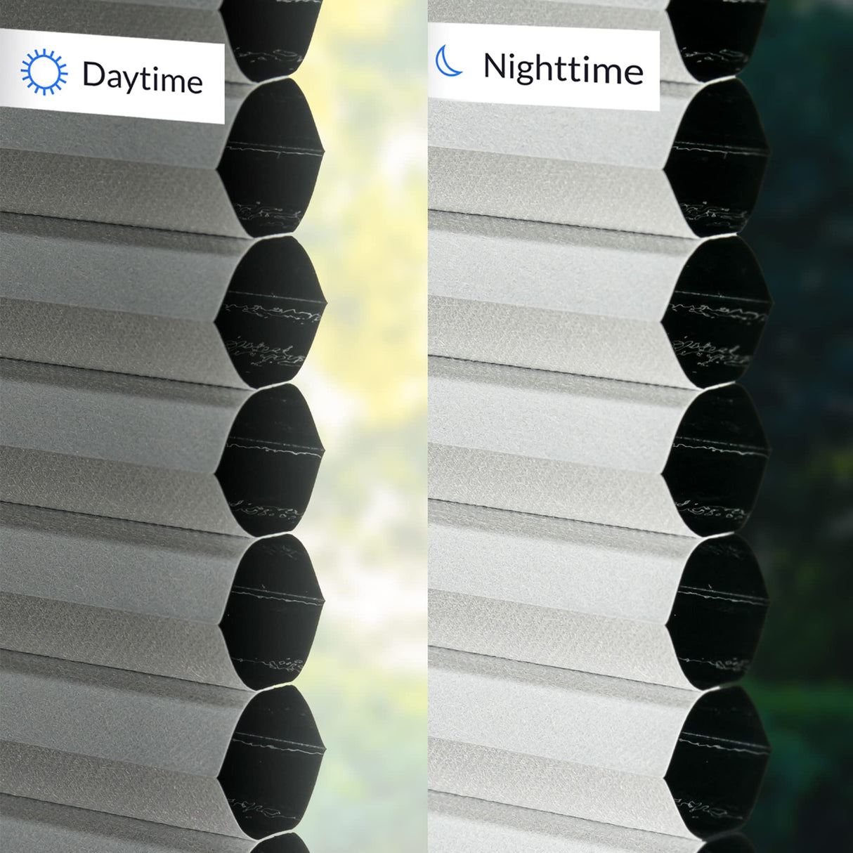 Chicology Cordless Cellular Shades, Blackout Window Blind, Evening Mist (Blackout) - 46"W X 48"H CHICOLOGY