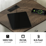 Treocho Farmhouse End Table Set of 2,Nightstand with Charging Station, X-Design Side Table with 2 AC and USB Power Outlets, Small Night Stand with Storage Drawer and Open Shelf for Living Room Treocho
