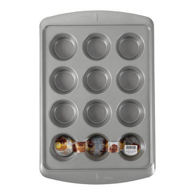 Wilton Ever-Glide Muffin Pan - Enjoy Homemade Muffins , Great for Cupcakes, Roasted Veggies, Shredded Potato Egg Cups and More, Steel, 12-Cavity