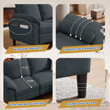 Chireca 80" Convertible Sectional Sofa, Small L Shaped 3 Seat Couch with Reversible Storage Chaise, Modern Polyester Fabric Sofa Couches for Living Room, Apartment and Small Space, Dark Grey Chireca