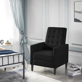 Yaheetech Fabric Recliner Chair Mid-Century Modern Recliner Adjustable Single Recliner Sofa with Thicker Seat Cushion Tufted Upholstered Sofa with Pocket Spring for Living Room Bedroom Black Yaheetech
