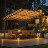 AECOJOY 12' x 10' Gazebo, Outdoor 10x12 Pergola Carport for Patio, Freestanding Lean to Hardtop Gazebo, Pergolas and Gazebos Clearance with Roof, Wall-Mounted Heavy Duty Metal Awnings for Patio, Decks AECOJOY