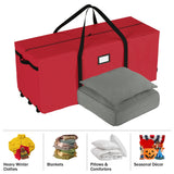 Elf Stor Red Rolling Christmas Tree Storage Bag, (L) 59" x (W) 21.75" x (H) 24.5" Elf Stor