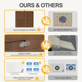 HALLYBEE Puzzle Table 1500 Pieces Wooden Puzzle Board with Legs, 34.3”x 26.5” Jigsaw Board with 4 Drawers and Cover, Foldable Leg Jigsaw Table for Adults Cho Brown HALLYBEE