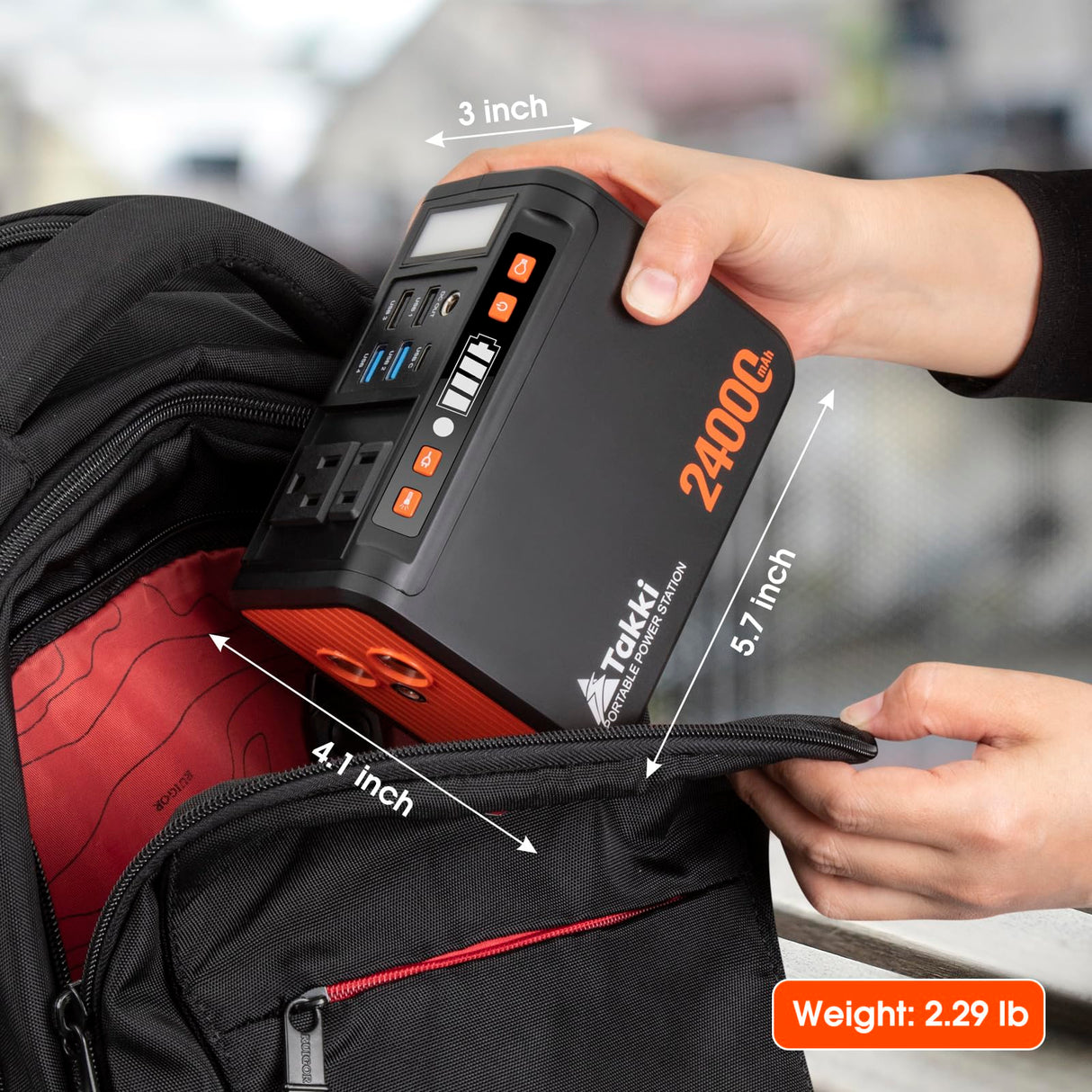 Takki Portable Power Station 88Wh Solar Generator Power Bank with 110V AC DC USB Ports LED Flashlight for Camping Home Emergency Power Backup(Solar Panel Not Included) Takki